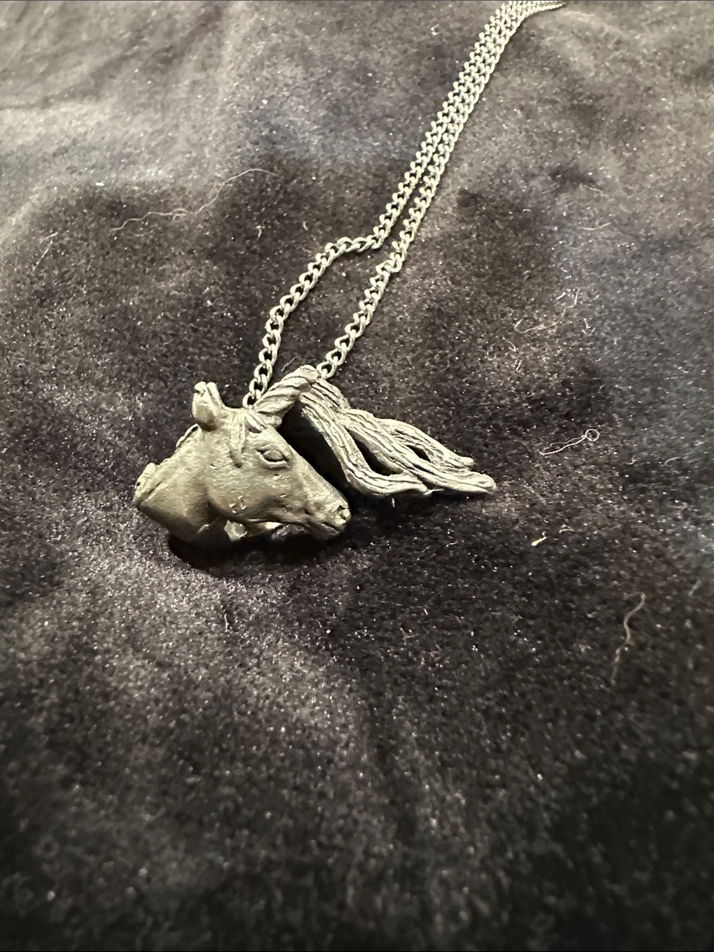 Sterling Silver Horse Head Necklace - Equestrian Pendant for Women
